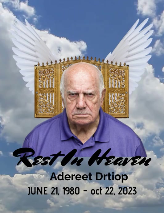 Funeral Announcement flyer,simple modern Template PosterMyWall